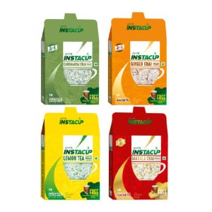 Instacup 3-in-1 Instant Tea Premix Sachets Lemon, Cardamom, Ginger and Masala